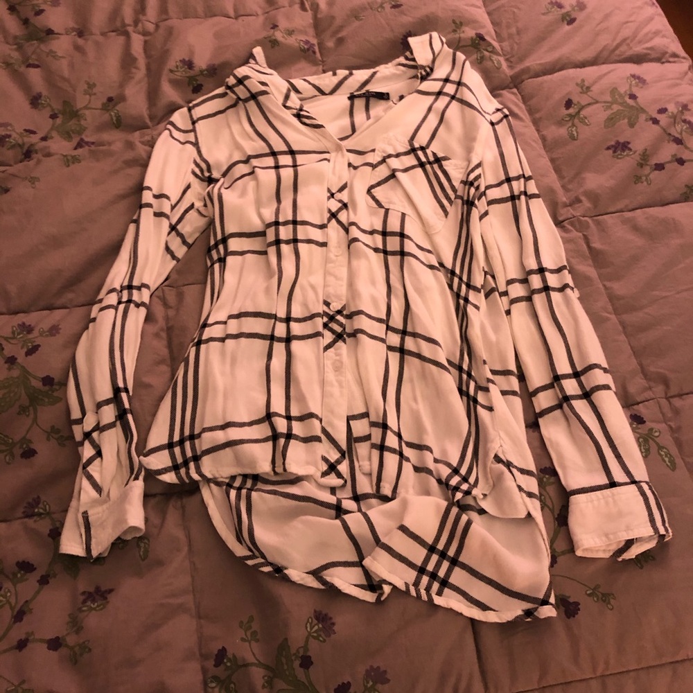 Black and white Max Jeans plaid shirt